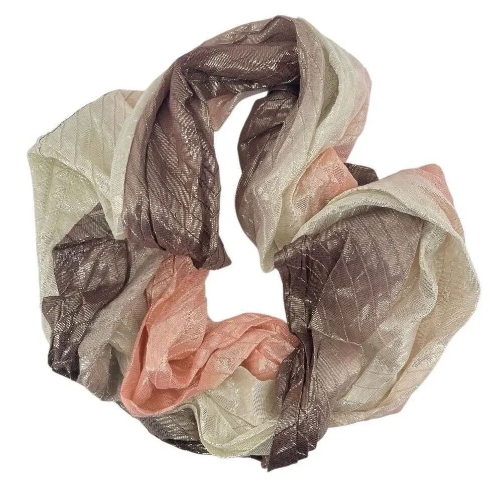 Apt. 9 Metallic Ombre Infinity Scarf Pink Brown Cream 30x35